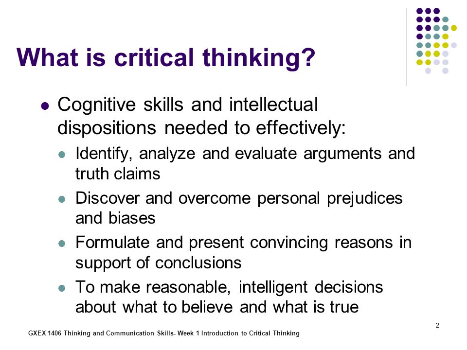 Introduction to critical thinking ppt